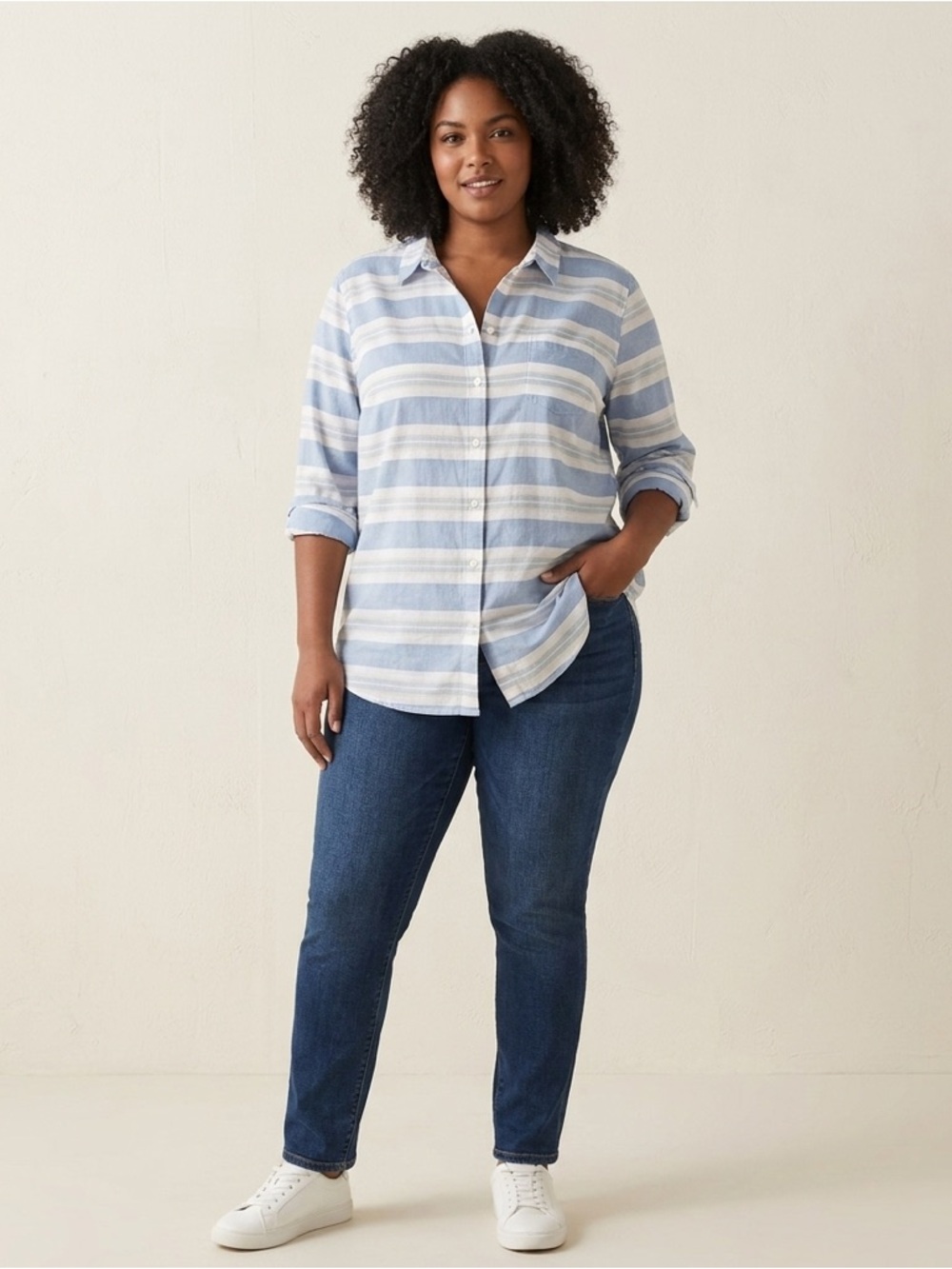 Faded Glory 4x striped button down shirt 👀